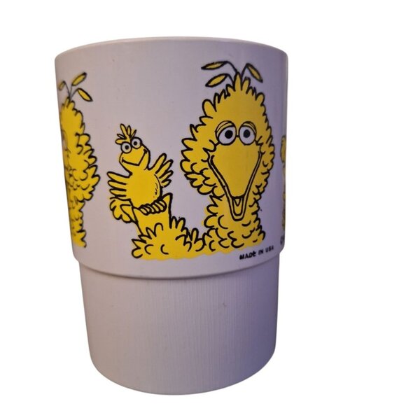 Big Bird Cup Vintage Plastic Muppets 1977 USA Made Kids Sesame Street Yellow - Picture 3 of 9